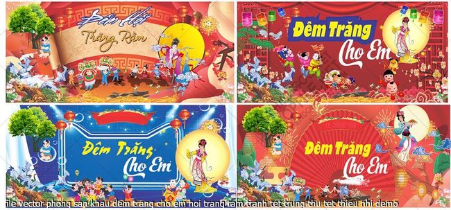 file vector phong san khau dem trang cho em hoi trang ram tranh tet trung thu tet thieu nhi